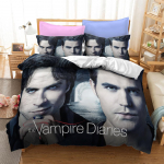 3D prinditud The Vampire Diaries voodipesukomplekt poistele t&uuml;drukutele &uuml;heinimesevoodi kuninganna suurus tekikott padjap&uuml;&uuml;r voodi lapsed t&auml;iskasvanud kodu tekstiil EU Single(135*200cm)3pcs