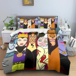 Kuratlikud Maleficent Ursula Kurja Kuninganna Voodipesu Komplekt Tekikott Tekikotid Kahekordne Mugavus 100% Pol&uuml;ester 3-osaline Komplekt AU Queen(210*210cm)3pcs beige