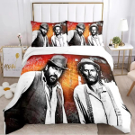 3D-prinditud kile Bud Spencer Terence Hill Voodipesukomplekt Teismelistele Tekikatted Padjap&uuml;&uuml;rid Teismelistele &Uuml;heinimese Kaheinimese Queen King EU Single(135*200cm)3pcs black