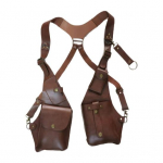 Sling kott vargusvastane rakmete kott keskaegne Steampunk stiilis rahakott sile kunstnahast reguleeritav rihm neet Decor kaenlaaluse topelt &otilde;lakott tumepruun v&auml;rv