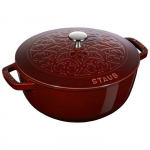 Cocotte - STAUB - Lily Pattern - 24 cm - Gla&ccedil;ure majolique - 3,50 l