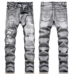 Denim Street Youth Trendikad teksad Tikitud auguga venivad v&auml;ikese jalaga meeste teksad 30