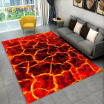 3D Volcano Lava Magma ala suur vaip, vaipvaip elutoa diivani uksemattide kaunistamiseks, Kid Play libisemiskindel p&otilde;randamatt 80x120cm(31x47in)