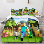 Multika-anime voodipesukomplekt kingituseks, multika prindiga tekikott ja padjap&uuml;&uuml;r, &uuml;heinimesevoodi/kaheinimesevoodi/kuninganna voodi/kuninga voodi Baby 100x135cm