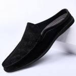 Itaalia Luksuslikud Meeste Sussid Luxe Ehtne Nahk Loaferid Meestele Vabaaja Libisemiskindlad Pooltossud Suvine Mood Poolkingad Mees 37 must