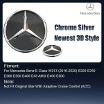 Autokleeps Mercedes Benzi jaoks H&otilde;bedane ja Must OE Stiilis Esiv&otilde;re T&auml;he Embleem Kroomitud Logo Embleem Sobib Mercedes Benz E200 E25