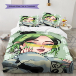 Billie Eilish'i mustriga voodipesu, Tekikomplekt Tekikate Padjap&uuml;&uuml;r Kodu S&uuml;nnip&auml;evakingitus (1 * tekikott + 2 * padjap&uuml;&uuml;ri, ilma s&uuml;damikuta) 135x200cm