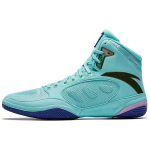 Anta Comfortable Slip Resistant Abrasion Resistant High top Professional Wrestling Shoes Men's Green Black Blue 412440103-7 46