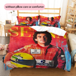 Ayrton Senna Muster Voodipesu Kodukaunistus S&uuml;nnip&auml;eva- ja P&uuml;hadekingitus (1 * tekikott + 2 * padjap&uuml;&uuml;ri, ilma s&uuml;damikuta) 135x200cm black