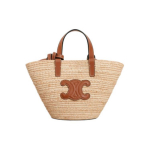 Celine Nano Supple Triomphe Logo Rattanist ja Vasikanahast &Otilde;lakott Naiste k&auml;ekotid Looduslik Pruun 10M582DZ2-02NT Basic Set (Bag+Dust Bag)