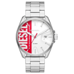 Diesel MS9 Seeria Kell Kvartsliikumine Roostevabast Terasest Rihm 44mm H&otilde;bedane Ketas Meeste kellad DZ1992 Silver Dial