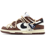 Nike Dunk Low Slip Resistant Abrasion Resistant Low top Skateboard Shoes Women's White Umber DD1503-124(Team57-) 40.5 black