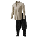 2 tk. Meeste keskaegne r&uuml;&uuml;tlikost&uuml;&uuml;mide komplekt Renaissance Cosplay piraats&auml;rgid pahkluudega p&uuml;ksid Halloweeni puuvillase lina jaoks 3XL