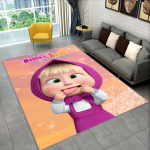 3D M-Masha Multikas B-Karhu J&otilde;uludeks AlaVaip, Vaip Vaip Elutoa Magamistoa Diivani Uksemati Kaunistuseks, Laste Libisemisvastane P&otilde;randamatt 100x150cm(39x59in)