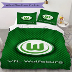 VfL Wolfsburgi Muster Voodipesu Tekikott Tekikott Padjap&uuml;&uuml;r Kodu Kaunistus S&uuml;nnip&auml;evakingitus (1 * tekikott + 2 * padjap&uuml;&uuml;ri ilma s&uuml;damikuta)101 135x200cm