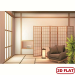 2D Zen-elutoa taust, traditsioonilise Jaapani kodu stseeni taust l&otilde;&otilde;gastussisu jaoks 82.7x59inch/210*150cm