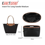 EverToner Sat&auml;&auml;nist Lineri Kott Longch-mp Le Pliage Mini jaoks Premium Pehme Sisemine Korraldaja T&auml;iuslik Meigikotina Travel Essentials Bag