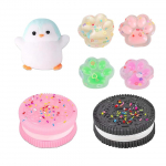Taba Squishy m&auml;nguasjade komplekt, 7 tk Fufu Squishy pigistatav m&auml;nguasi Squishes komplekt, Fufu vikerkaarev&auml;rviline Squishy kassik&auml;pp, armas pingviin, Mochi Squishy k&uuml;psised pigistatavad m&auml;nguasjad komplekt fo