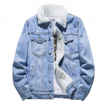 Meeste s&uuml;gistalvine villane vabaaja vintage pesu distressed teksajakk mantel S