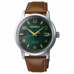 SEIKO 50 meetrit veekindel automaatne/manuaalne mehaaniline liikumine nahkrihm 38mm meeste k&auml;ekell roheline sihverplaat SRPE45 roheline