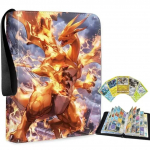 Kaardialbum 4 taskuga k&ouml;itja 50 lehte 400 pesa PU-nahk Pikachu teema Hoiustamine Kogumine