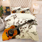 3D Klassikaline kitarr Elektrikitarr Voodipesukomplekt Punkrokkmuusika Tekikott Komplekt Tekikott Queen Size Lastele Poistele Noormehele 135x200cm