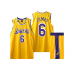 Los Angeles Lakers Ei. 6 LeBron James t&auml;iskasvanute ja laste s&auml;rgi komplekt 110 kollane
