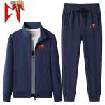 Meeste tr&uuml;kitud puuvillased dressid Meeste kevad-s&uuml;gis Jakk+P&uuml;ksid 2-osaline komplekt Mees Homme &Uuml;likond Jooksmine Fitness V&auml;lijope &Uuml;likond 4XL black