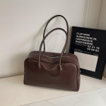 MOODS &Uuml;lem&otilde;&otilde;dulised Bowlingu &Otilde;lakotid Naistele Pehme PU Nahk Puuv&auml;rviline Litchi Muster Suure Mahutavusega Reisi Ostukott Tote 43x25x17cm pruun