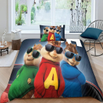 Peen 3D multifilmikujundusega Alvin ja k&auml;bikud Voodipesukomplekt Tekikott Tekk Voodi Noortele Lastele T&uuml;drukutele Poistele Kingitus 140x210cm