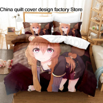 The Rising Of The Shield Hero Anime Voodipesukomplekt 3tk Isekai Manga Tekikoti komplekt Padjap&uuml;&uuml;ridega Teismelistele F&auml;nnidele Magamistoa Sisustus EU Single(135x200cm)