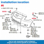 Auto Esiosa Vasak+ Parem Pool Kaitseraua Kinnitus Toetushoidik Klamber Toyota Yaris 2007 2008 2009 2010 2011 5253552060 5253652050