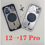 Korpus iPhone 12 jaoks Sarnane 17 Pro Korpus 12 kuni 17 Pro Tagumine DIY Tagumine Kate Korpus Aku Keskmine Raam 12 Muutmine 17 Pro sinine