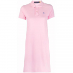 Polo Ralph Lauren &Uuml;hev&auml;rviline Puuvillane Kahe N&ouml;&ouml;biga Polo Kraega L&uuml;hikeste Varrukatega Kleit Soonikust Mansettide ja K&uuml;ljeavade, Naiste Kleidid, Kameel-Roosa 211799490-012 XS