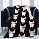Inglise buldogi koer Viskatav tekk Pehme hubane soe Anti-pilling flanellfliisist tekk Kerge tekk diivanile voodile sohvale 152x127cm white