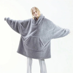 Naiste soe kapuutsiga &uuml;ler&otilde;ivas &Uuml;hev&auml;rviline elegantne pehme kahekordne fliisjakk Unisex taskuga pullover pikk kapuutsiga dressipluus Kodur&otilde;ivad One Size hall