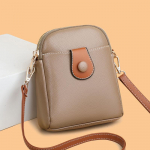 Yogodlns Mobile Phone Women PU nahast Crossbody kott Lihtne mitmekihiline ostu&otilde;lakott 15x6x18cm khaki