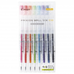 Pilot Frixion Ball Slim Kustutatav kuulkassettpliiats L&auml;bipaistev 8 V&auml;rvi 0,38 mm Pliiats, Keha, (LFBS144UFNC8C)