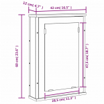 Vannitoakapp peegliga suitsutatud tamm 42 x 12 x 60 cm puitkomposiit