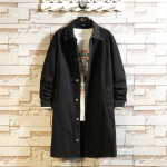 Kevadine meeste teksajakk Meeste lai keskmise pikkusega teksa vabaaja mantel Mehelik allakeeratava kraega trenchcoat Korea mood &uuml;ler&otilde;ivad XXXXXL