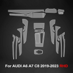 Auto TPU Sisekile A6 A7 C8 2019-2023 Automaatse Keskpaneeli L&auml;bipaistev Kaitsev Kriimustuskindel Eelt&ouml;&ouml;deldud PPF Kleebis for A6 A7 C8 2019-23 black