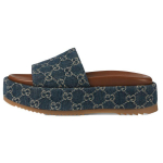 Gucci Naiste Platvormsandaalid 'Allover Gg Denim' Naiste 623212 2KQ00 4402 36
