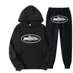 Unisex Suur T&auml;navastiili Kapuutsiga Jooksja Komplekt Valge Puuvillasegu Vabaaja Spordir&otilde;ivad Rulapark Medium black