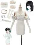 Anime V&otilde;&otilde;ras Lava Mizi Sua Cosplay Kost&uuml;&uuml;m Parukas Tume Sinine Kleit Roosa Sinine Pikkade Juustega Kindad Sukad V&ouml;&ouml; Komplekt &Uuml;likond J&otilde;uludeks S white