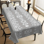 Elegantne Hall Damaskus Lilleline Laudlina, Valge Kaunistatud Spiraaltr&uuml;kk, Sakiline &Auml;&auml;r, Plekikindel, S&ouml;&ouml;gitoa & Klassikalise Kodu jaoks 54*72inch(137cm*183cm）