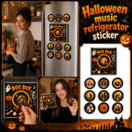 Halloweeni keerlev muusikakarp k&uuml;lmkapi magnet helendava tulega k&uuml;lmkapi kaunistuseks One Size valge