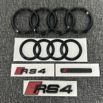 AUDI RS4 4R&otilde;ngaga logo ABS Must Auto Kapott Esiv&otilde;re Embleem Tagumine Pagasiruumim&auml;rk Kleebis AUDI Sport Embleemikleeps RS4 2016-2020 jaoks