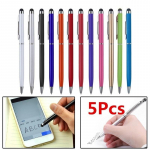 5 tk 2 in 1 Puuteekraaniga Stylus Pen + pastapliiats tahvelarvuti nutitelefon