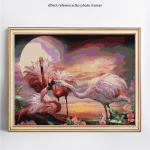 Teemantmaal Ristpistes Flamingo T&auml;is&uuml;mmargune teemanttikandid 20X30CM