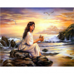 Teemanttikandid Maiden By the Sea Teemantmaal Ristpistes N&auml;put&ouml;&ouml; K&auml;sit&ouml;&ouml; Art 20X30CM